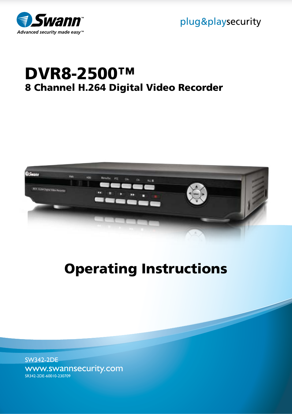 Swann DVR8-2500 User Manual | 44 pages