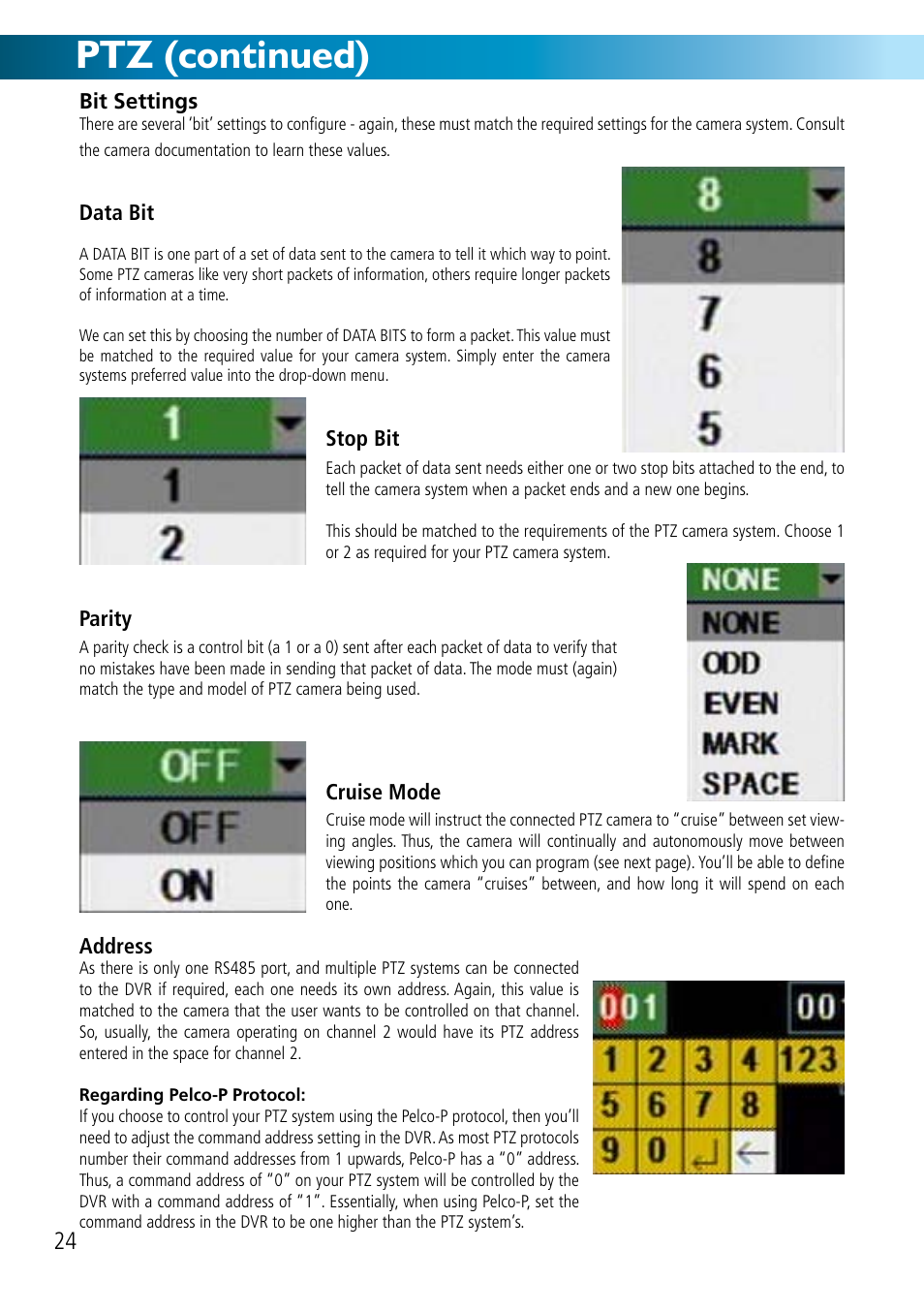 Ptz (continued) | Swann DVR8-2500 User Manual | Page 24 / 44