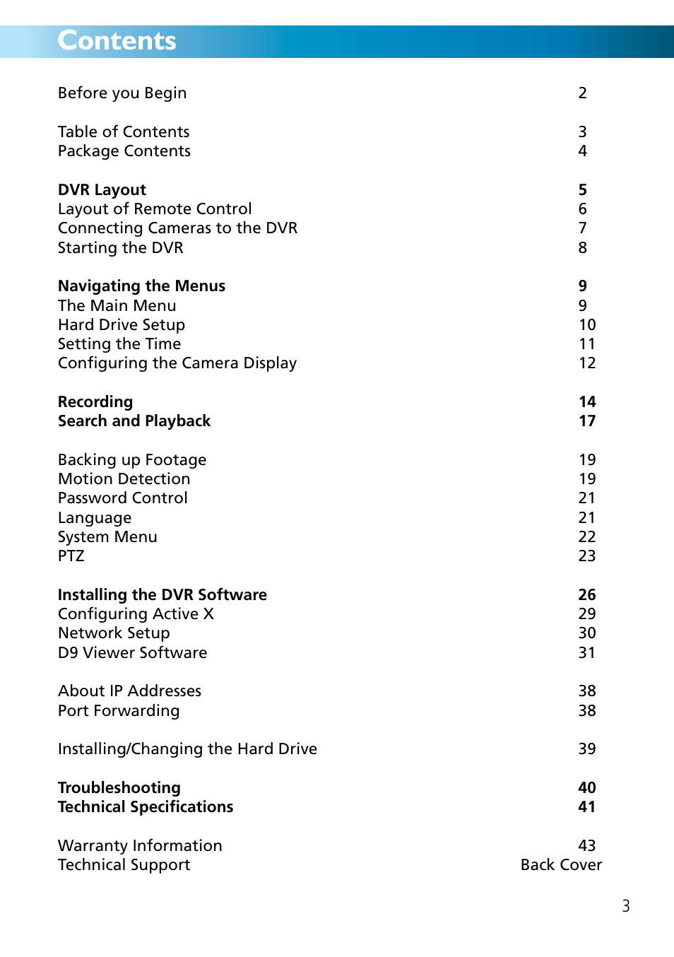 Swann DVR8-2500 User Manual | Page 3 / 44