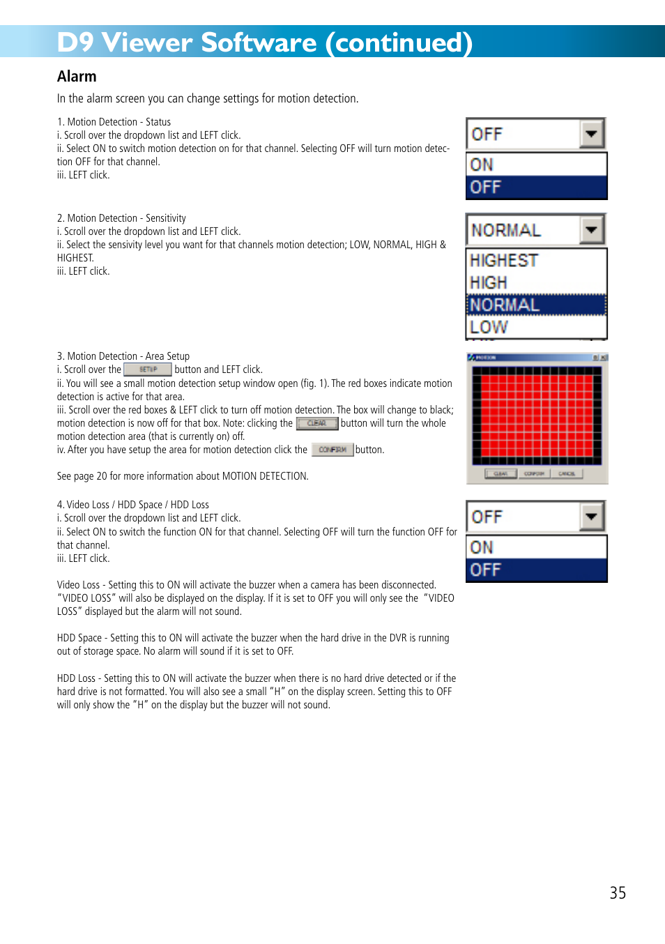 D9 viewer software (continued) | Swann DVR8-2500 User Manual | Page 35 / 44