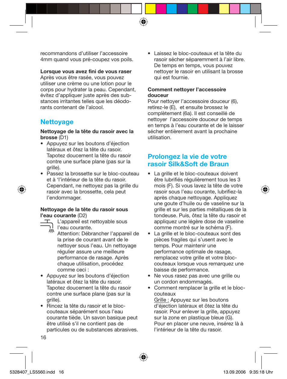 Nettoyage | Braun LS 5560 User Manual | Page 15 / 88