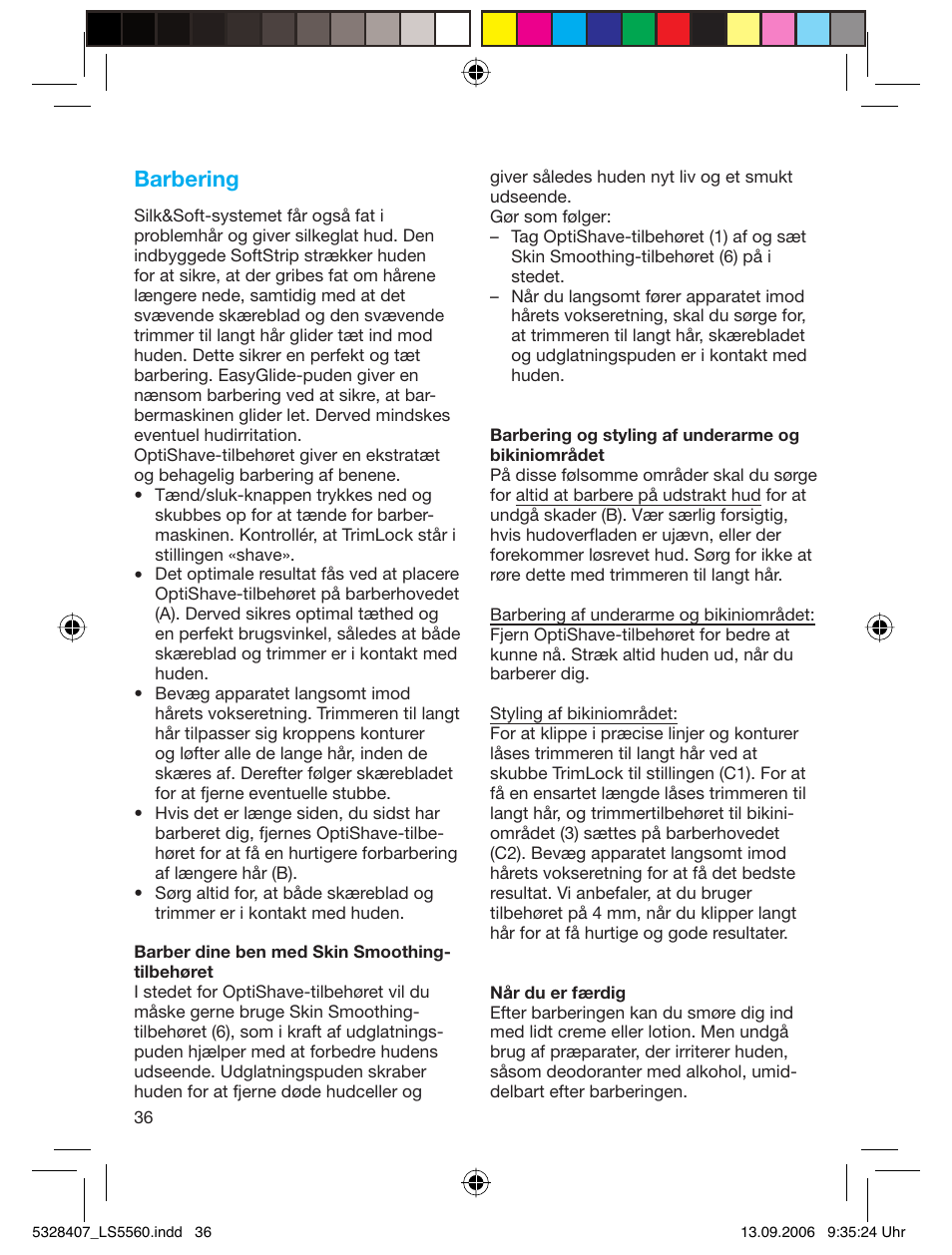 Barbering | Braun LS 5560 User Manual | Page 35 / 88