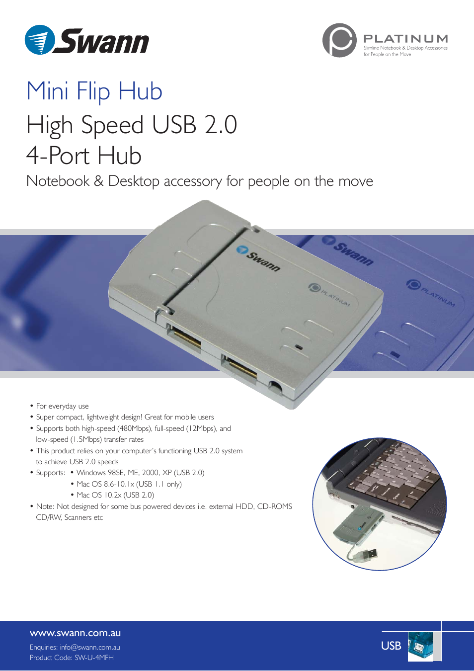 Swann Mini Flip Hub User Manual | 2 pages