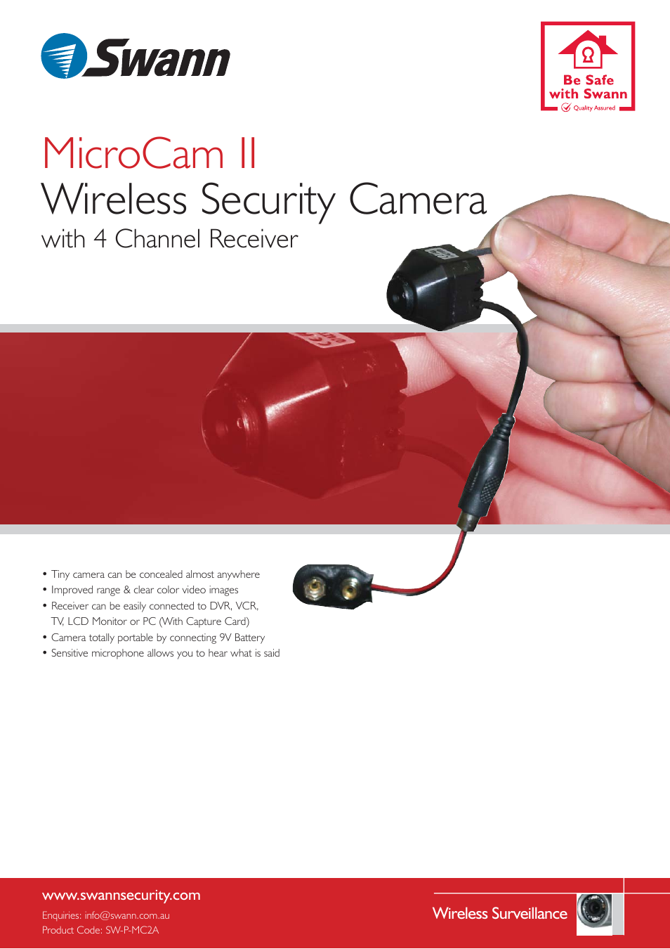 Swann MICROCAM II SW-P-MC2A User Manual | 2 pages
