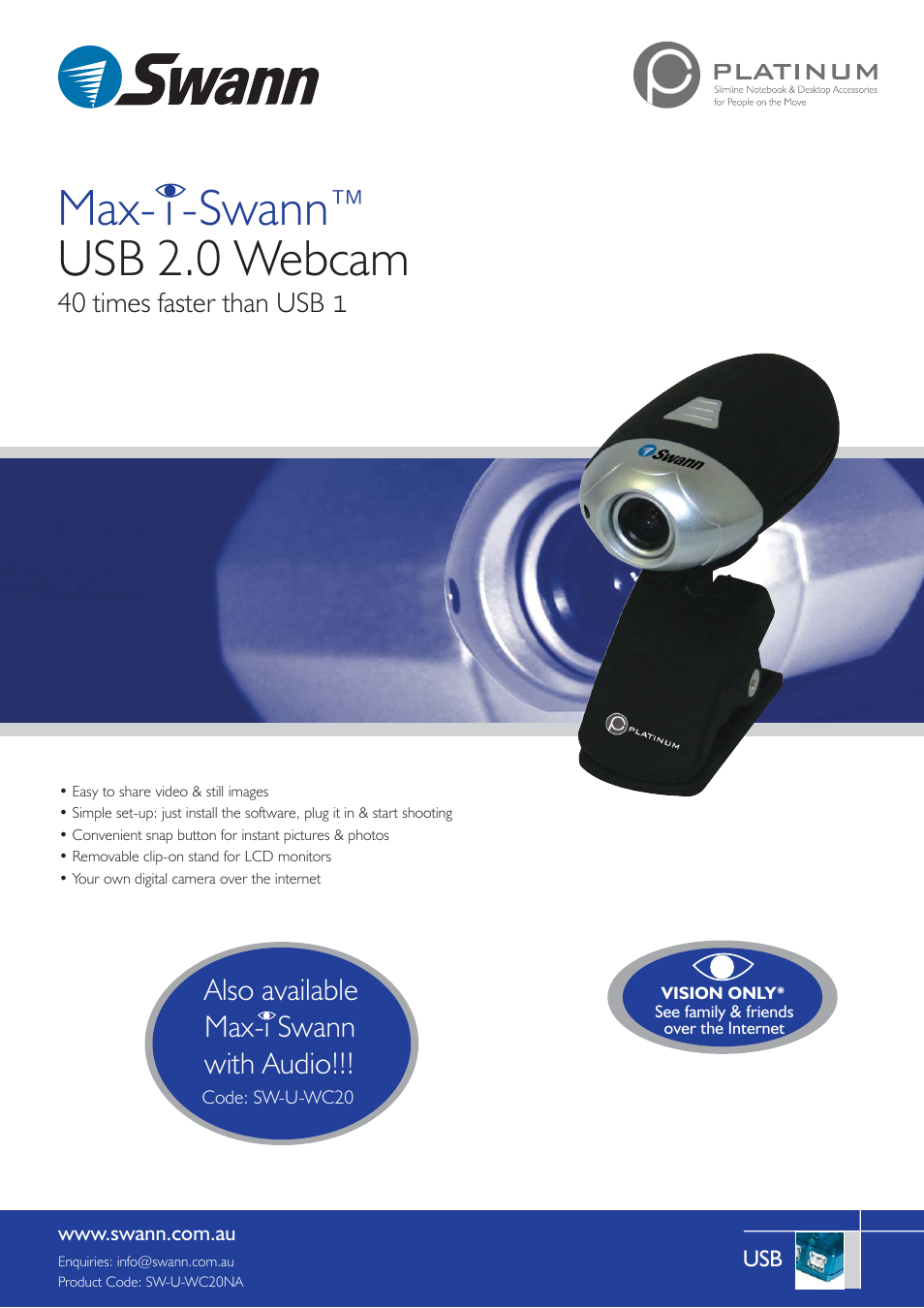 Swann MAX-I-SWANN SW-U-WC20NA User Manual | 2 pages