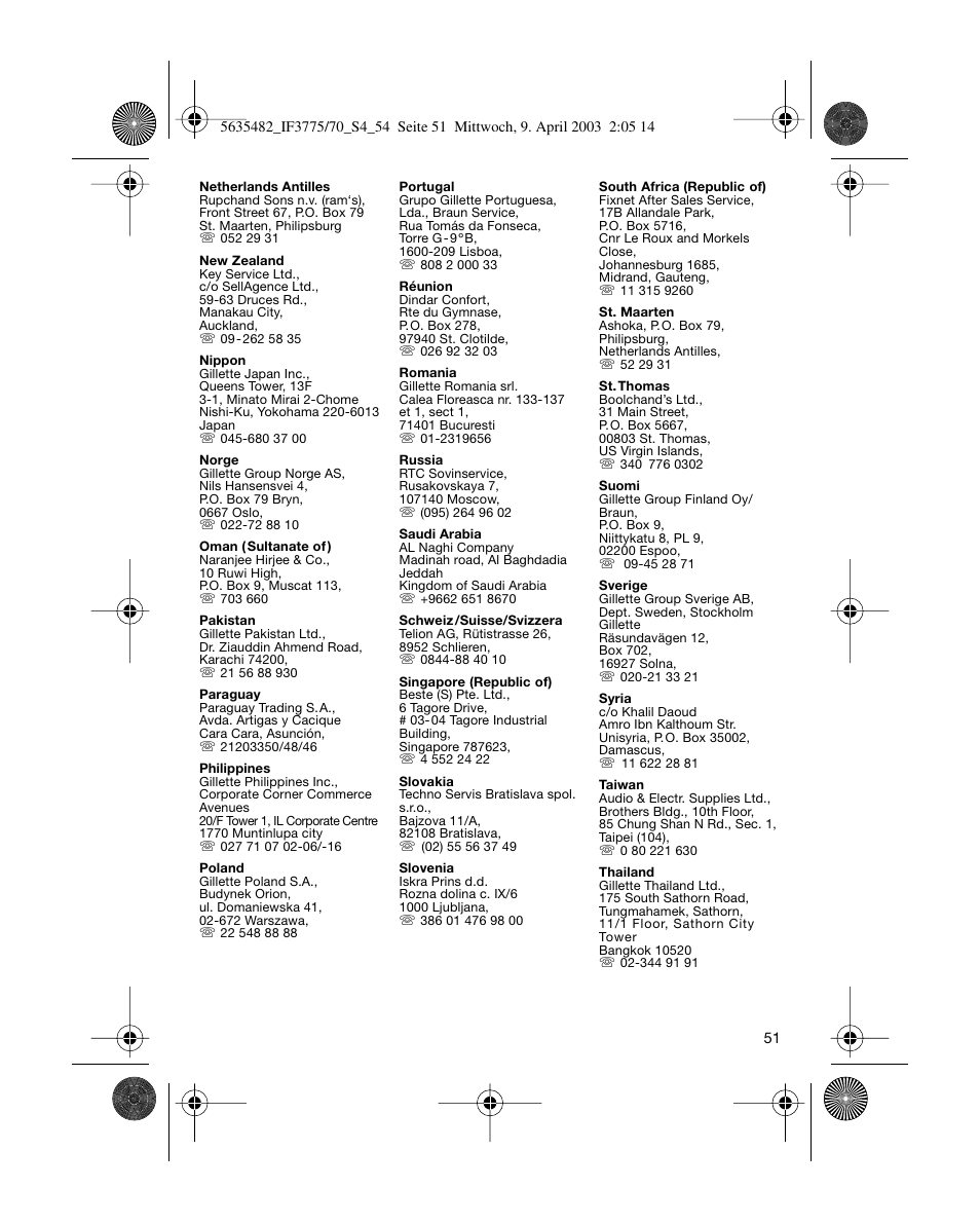 Braun 7526 User Manual | Page 51 / 54