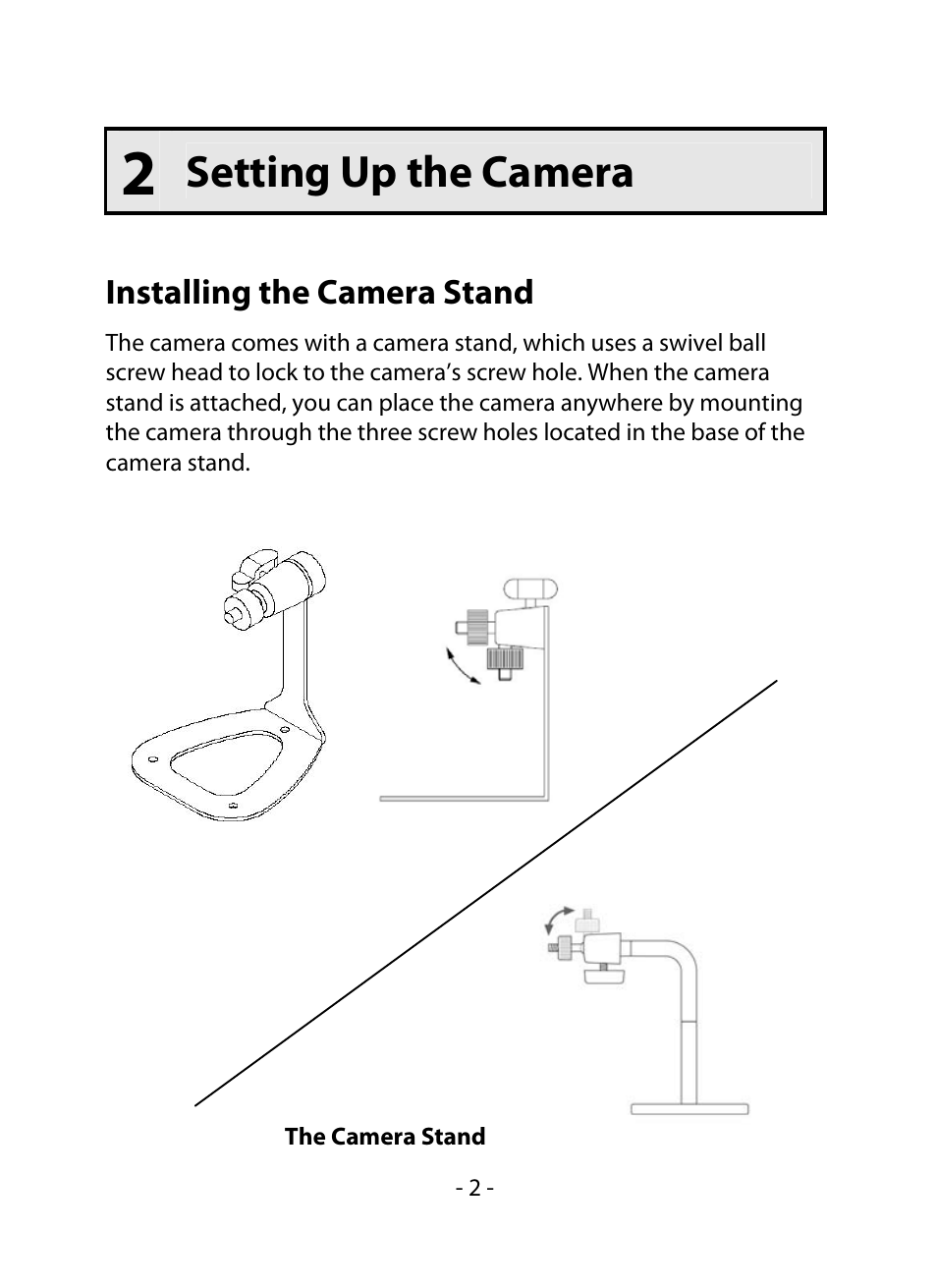 Installing the camera stand, Setting up the camera | Swann CONNECT CAM 500 User Manual | Page 3 / 9