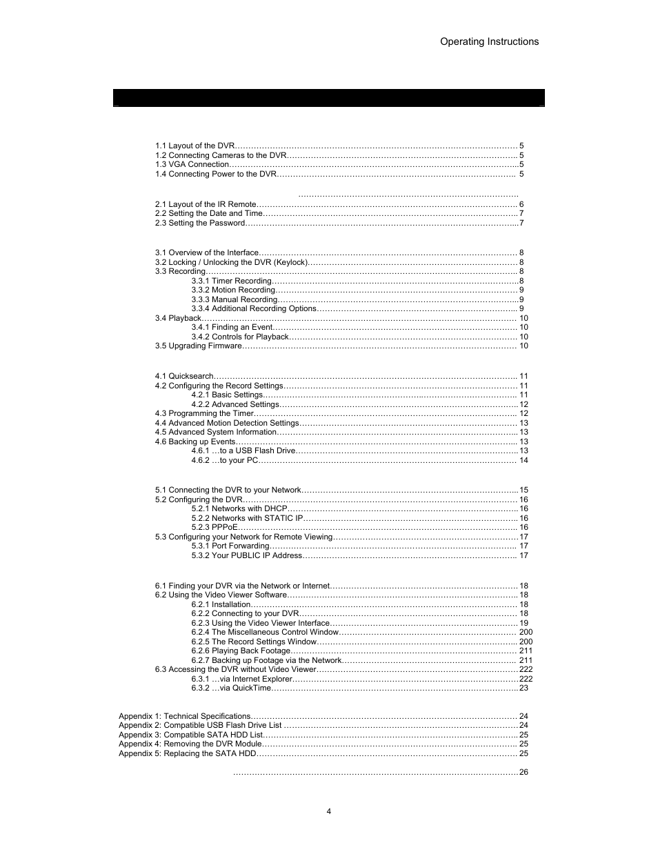 Anual, Ontents | Swann DVR4-5500 User Manual | Page 5 / 28