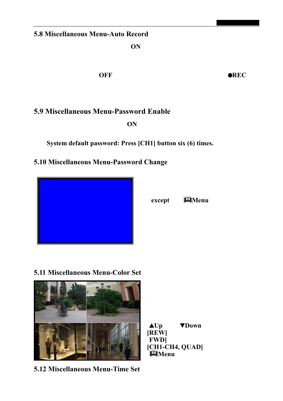 9 miscellaneous menu-password enable | Swann SW242-LPN User Manual | Page 12 / 21