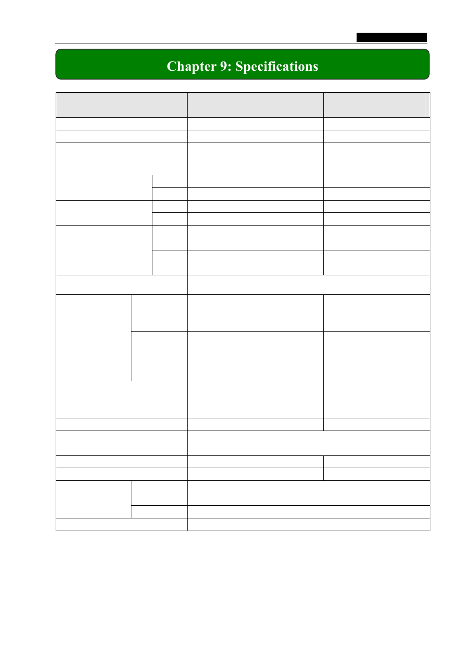 Chapter 9: specifications | Swann SW242-LPN User Manual | Page 20 / 21
