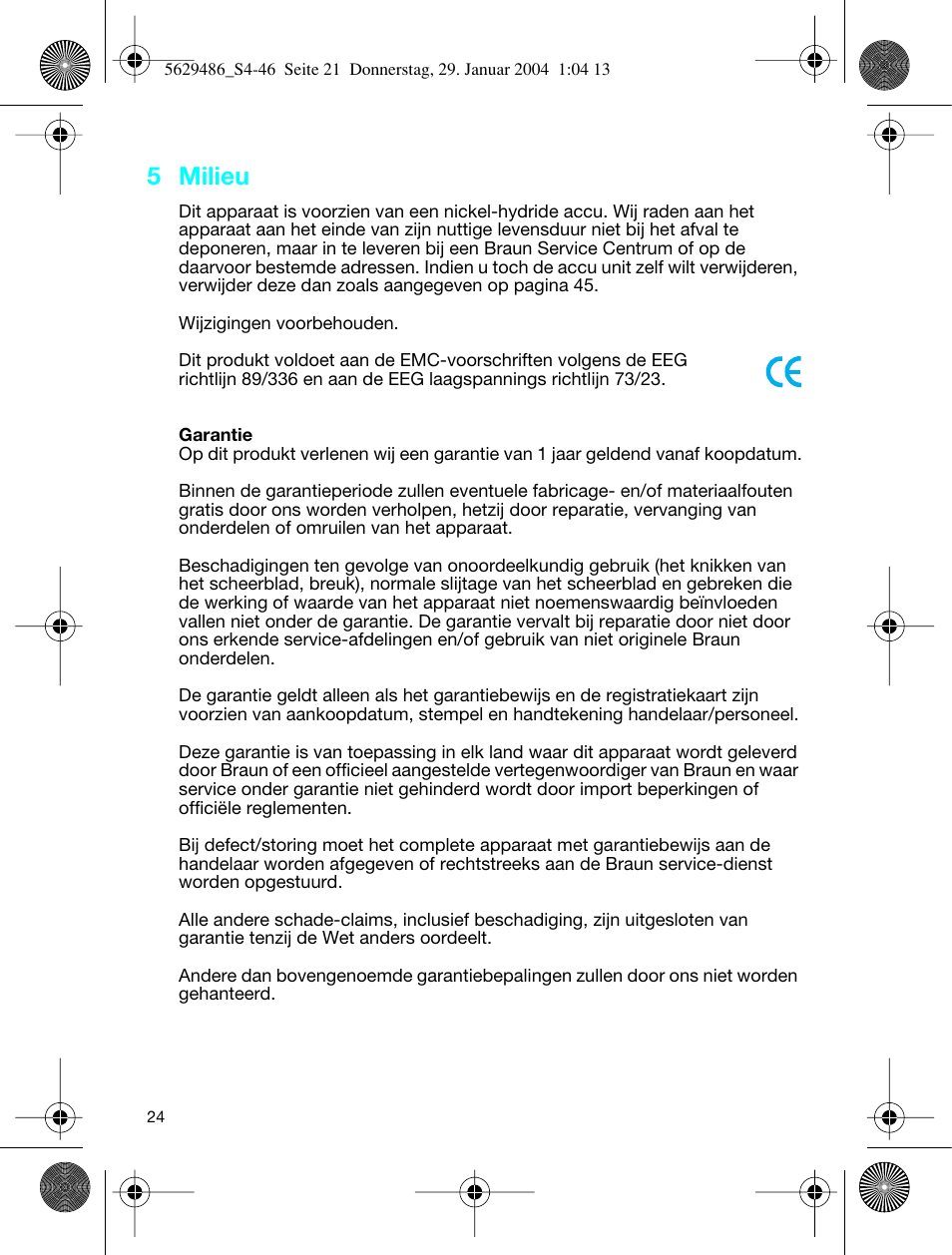 5 milieu | Braun 3615 User Manual | Page 24 / 46