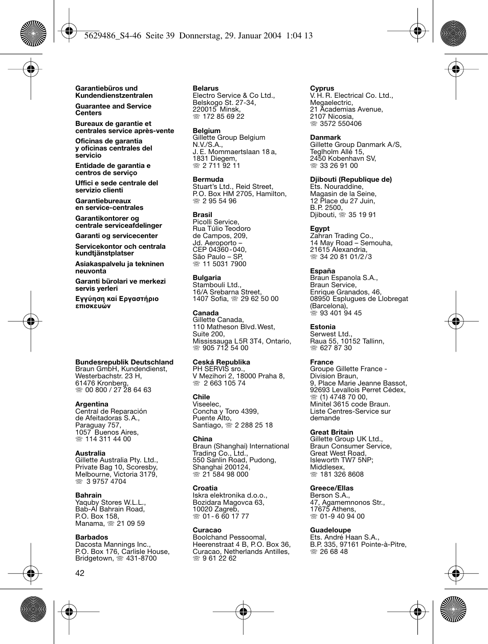Braun 3615 User Manual | Page 42 / 46