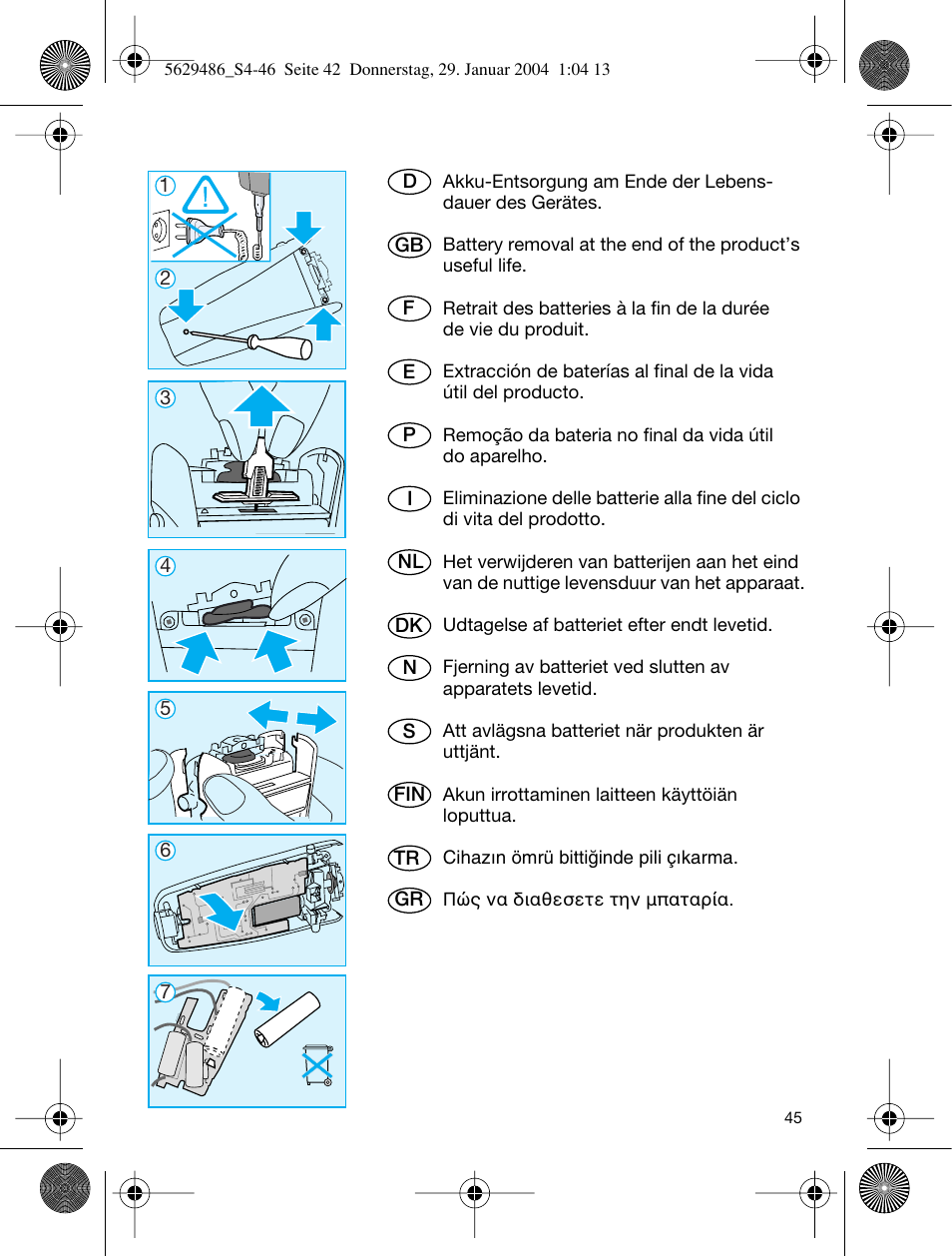 Braun 3615 User Manual | Page 45 / 46