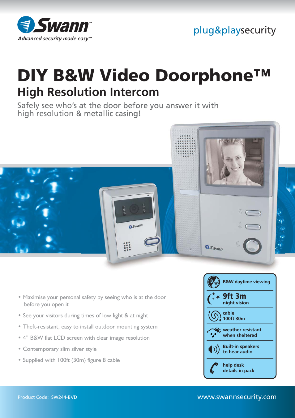 Swann SW244-BVD User Manual | 2 pages