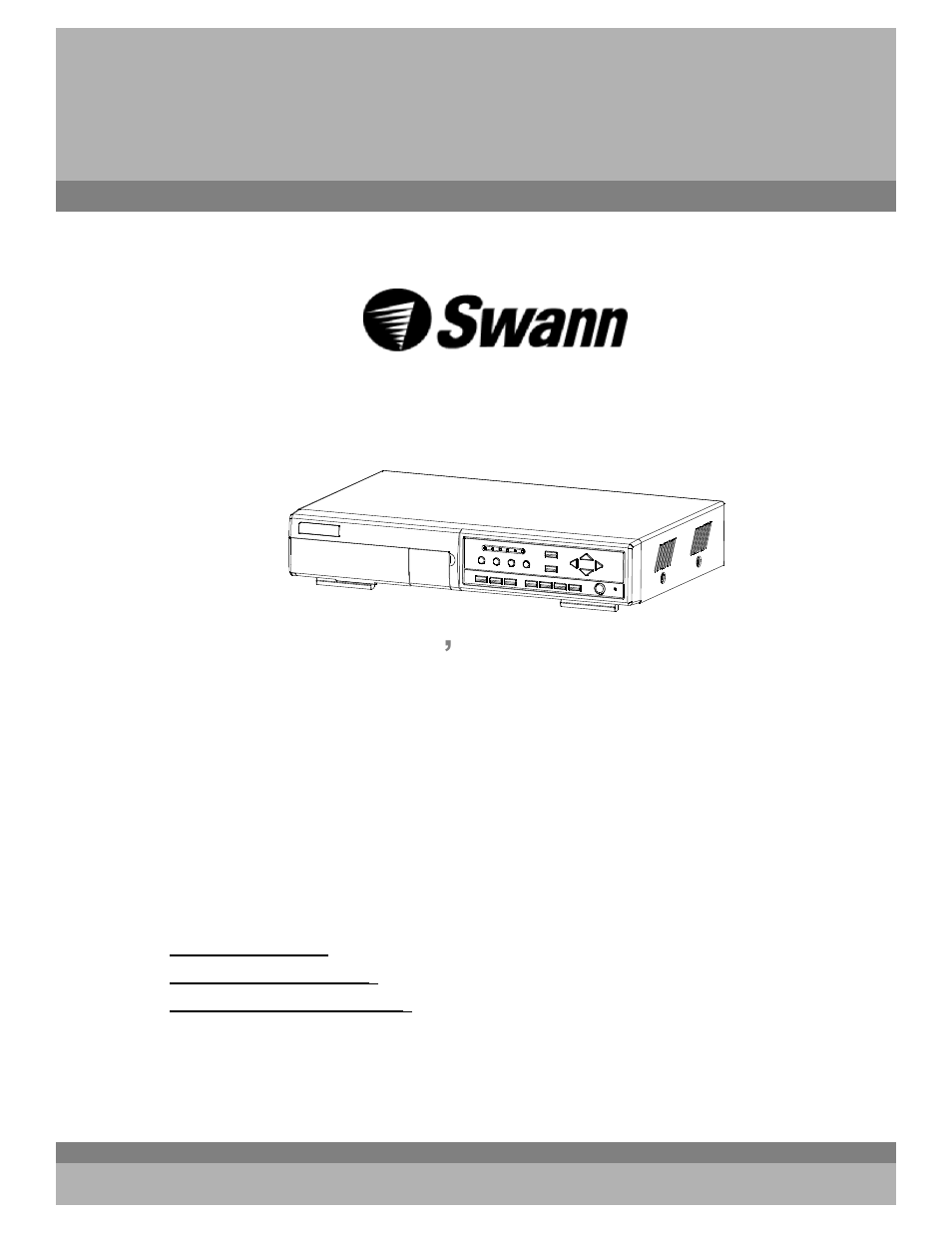 Swann 4 CH Digital Video Recorder User Manual | 27 pages