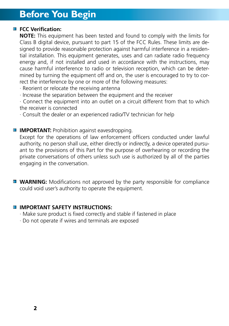 Before you begin | Swann SW212-HXD User Manual | Page 2 / 8