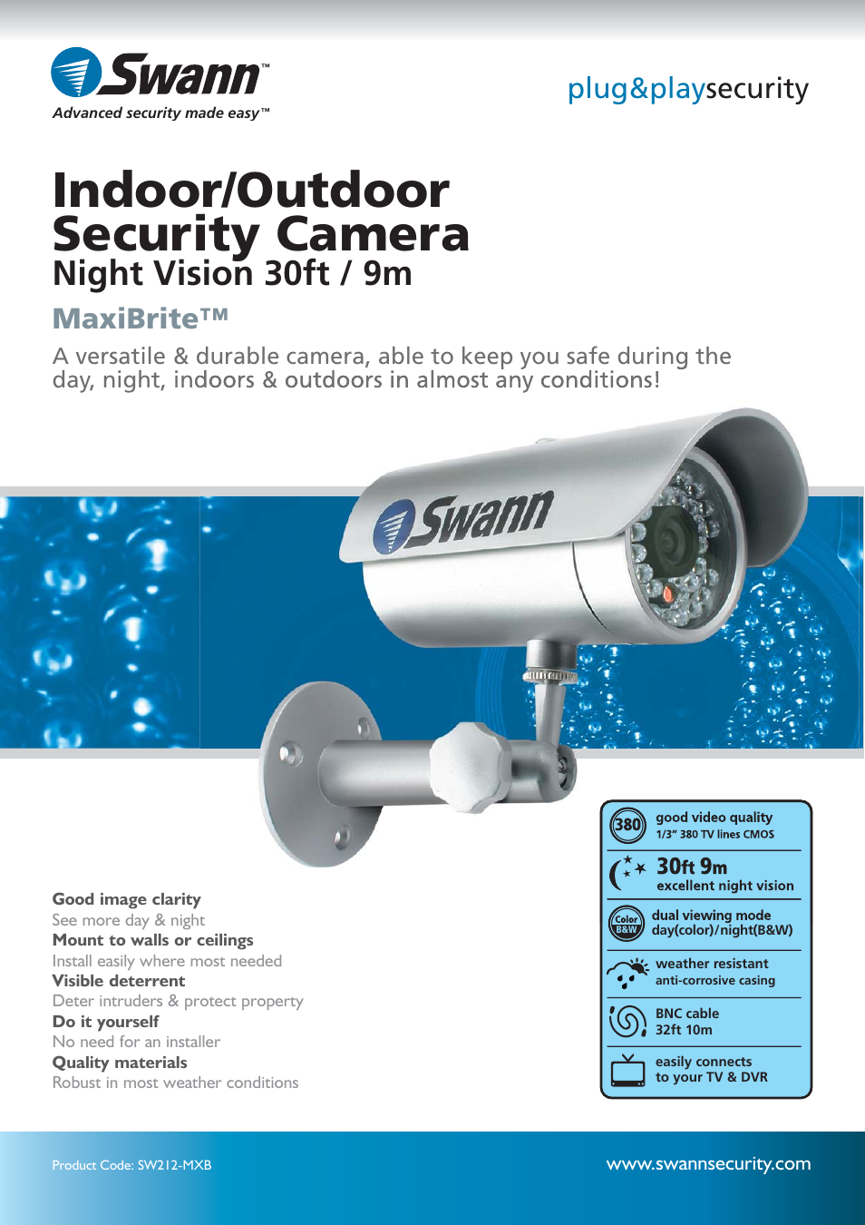Swann MaxiBrite SW212-MXB User Manual | 2 pages
