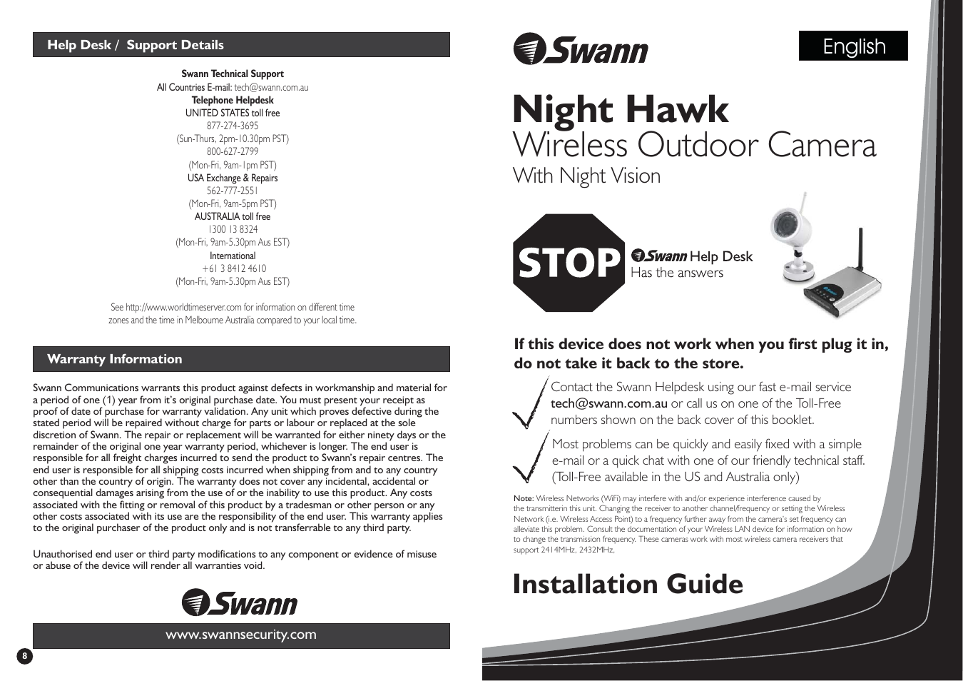 Swann Night Hawk User Manual | 4 pages