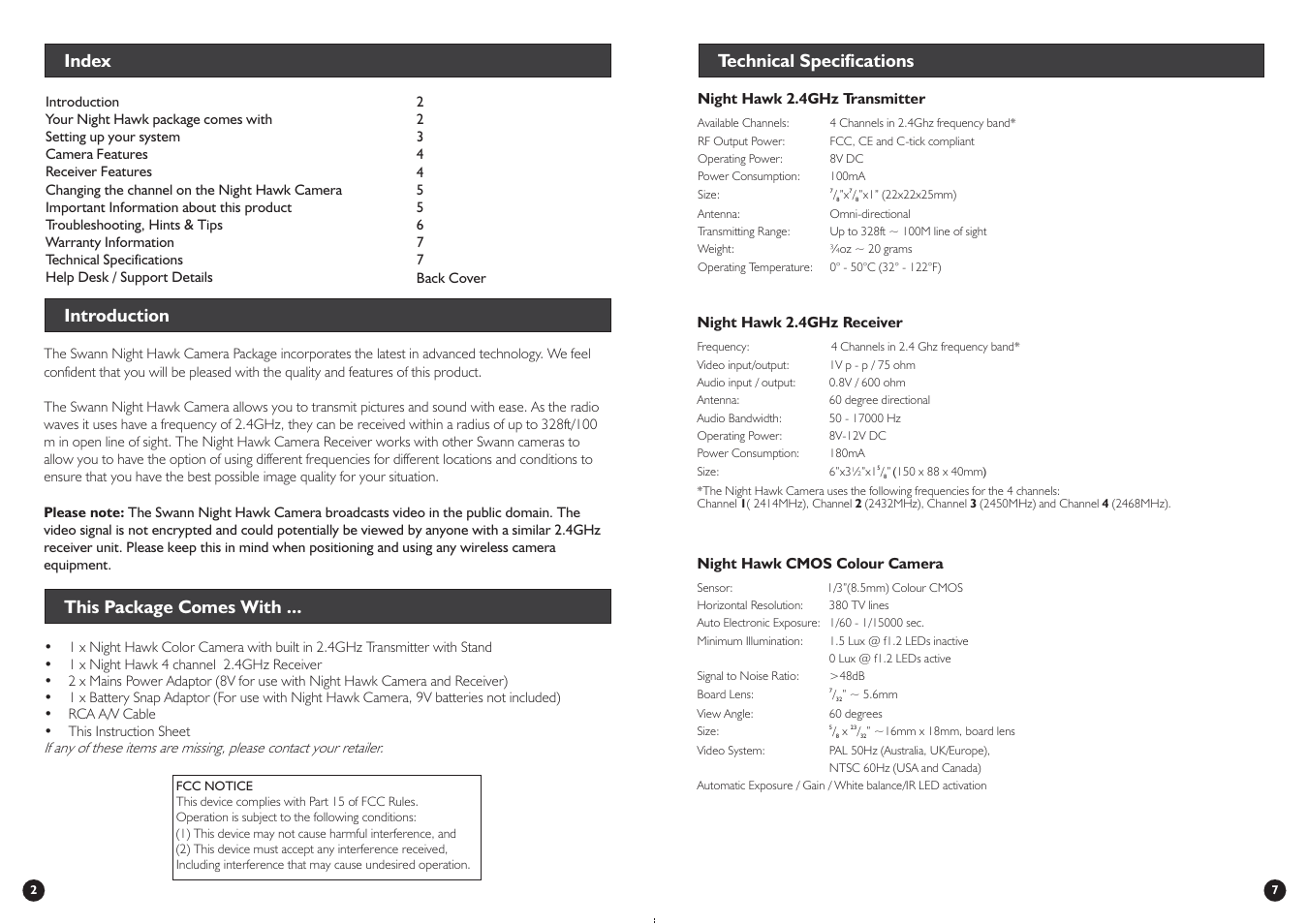 Swann Night Hawk User Manual | Page 2 / 4