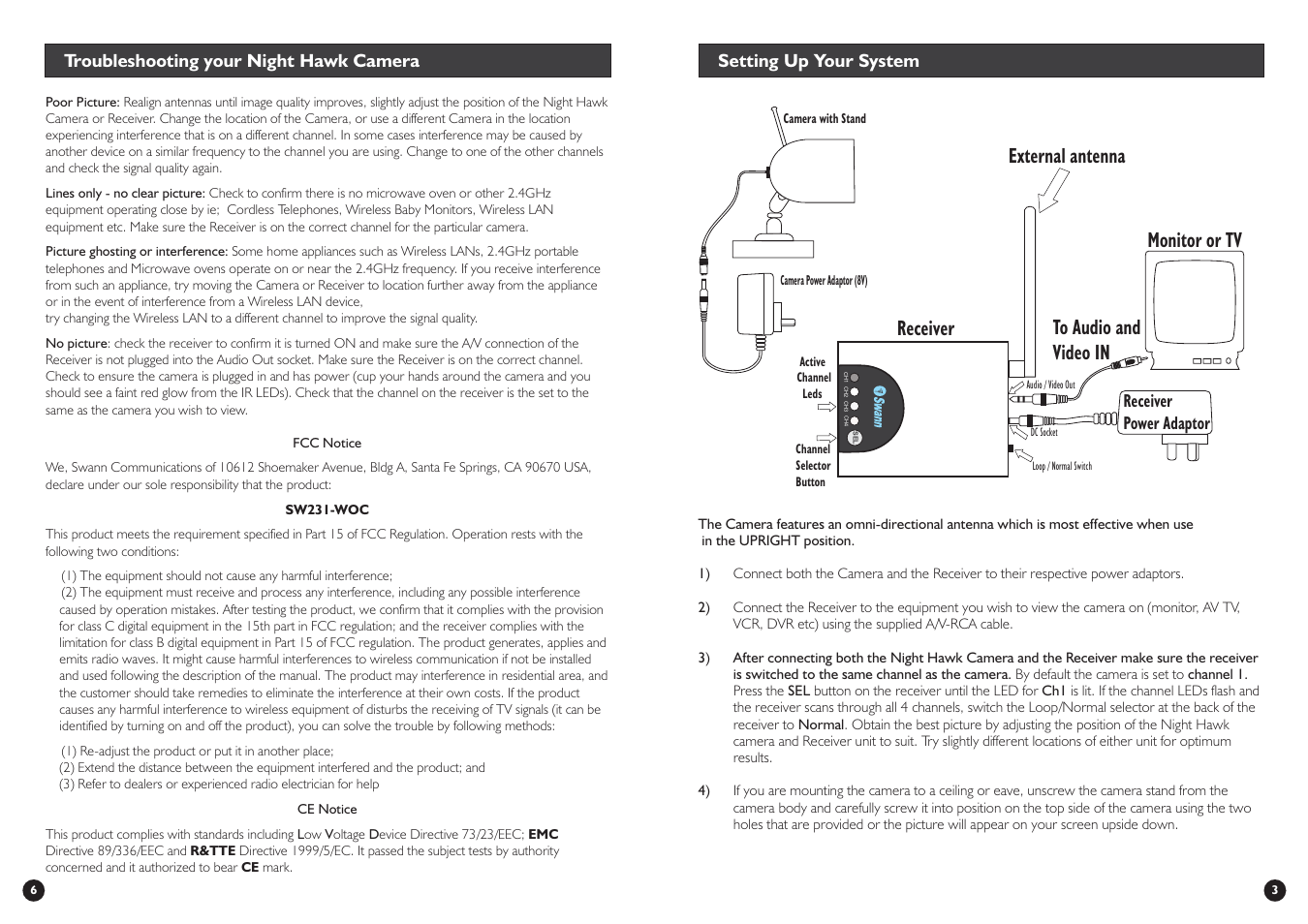 Receiver external antenna | Swann Night Hawk User Manual | Page 3 / 4