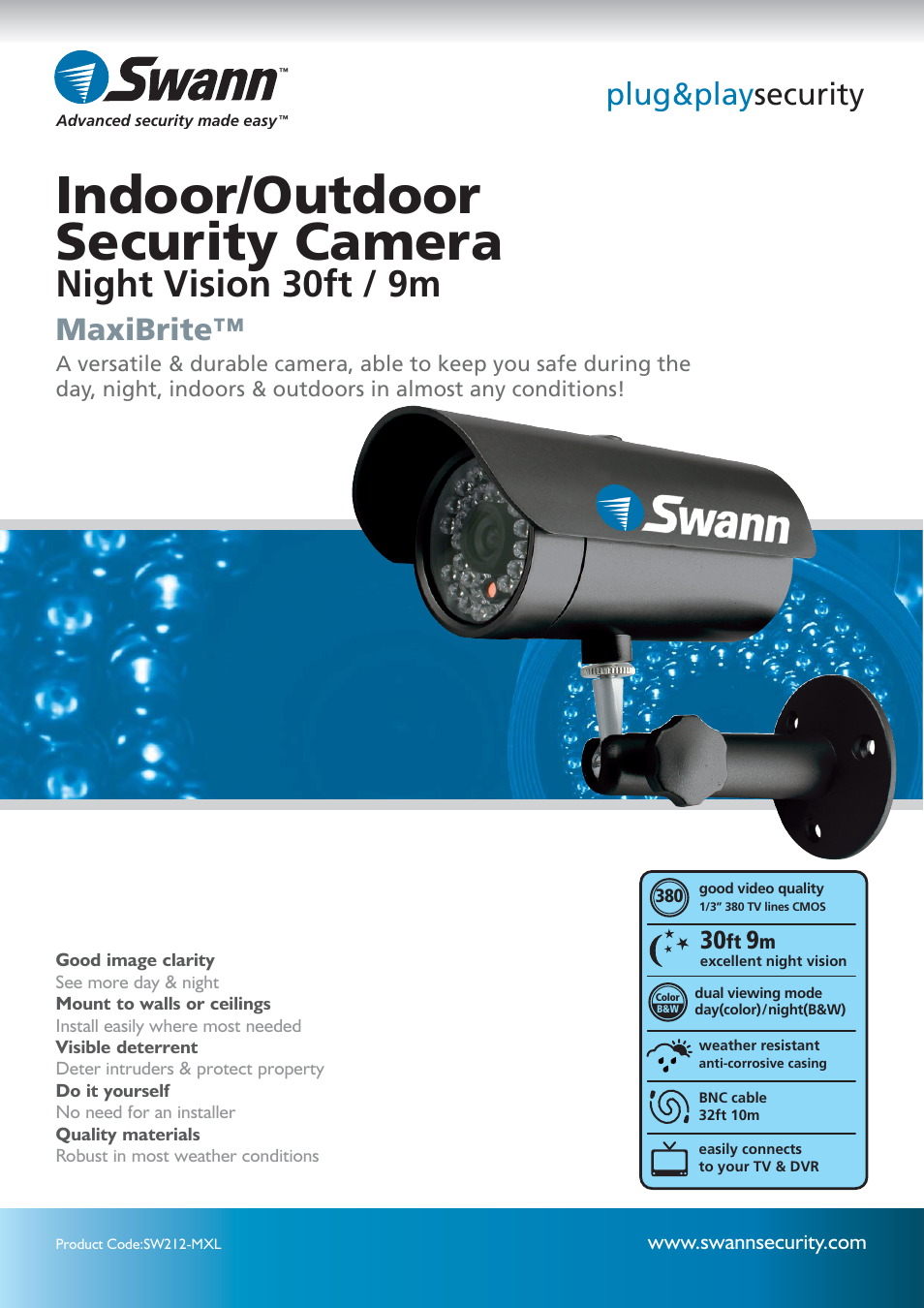 Swann SW212-MXL User Manual | 2 pages