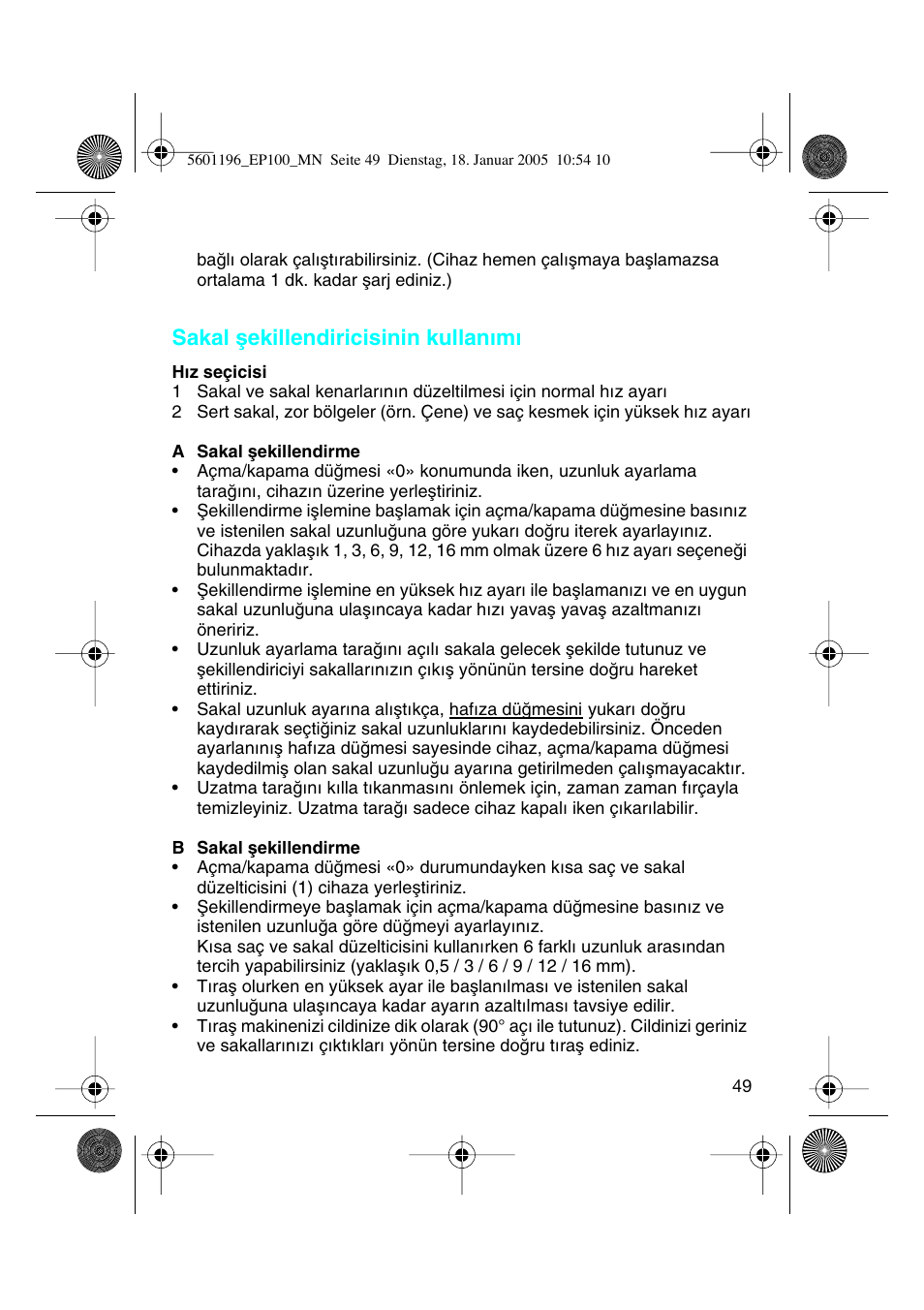 Sakal µekillendiricisinin kullan∂m | Braun 7546 User Manual | Page 49 / 62