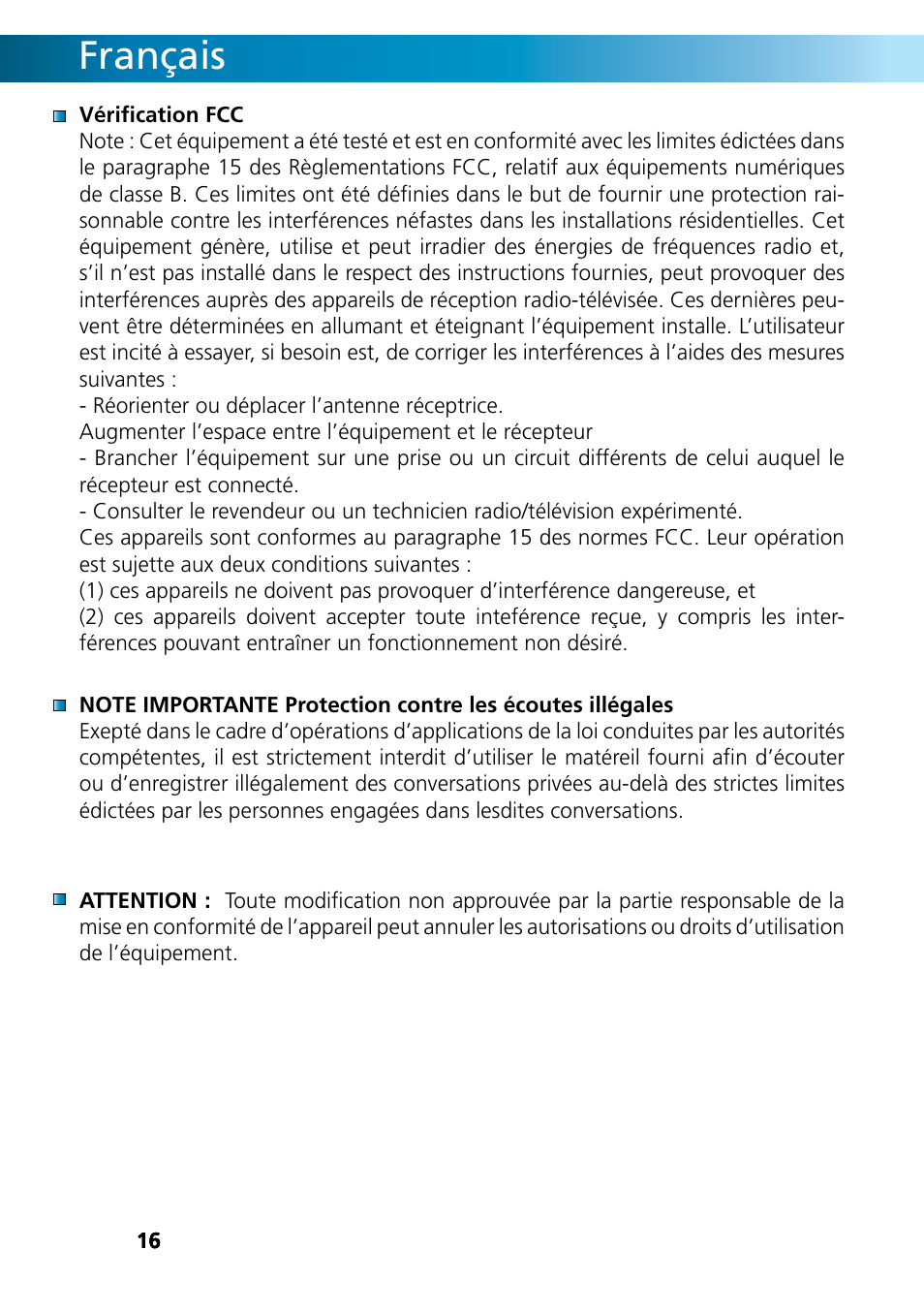 Français | Swann REMOTECAM RMC190210T User Manual | Page 16 / 48
