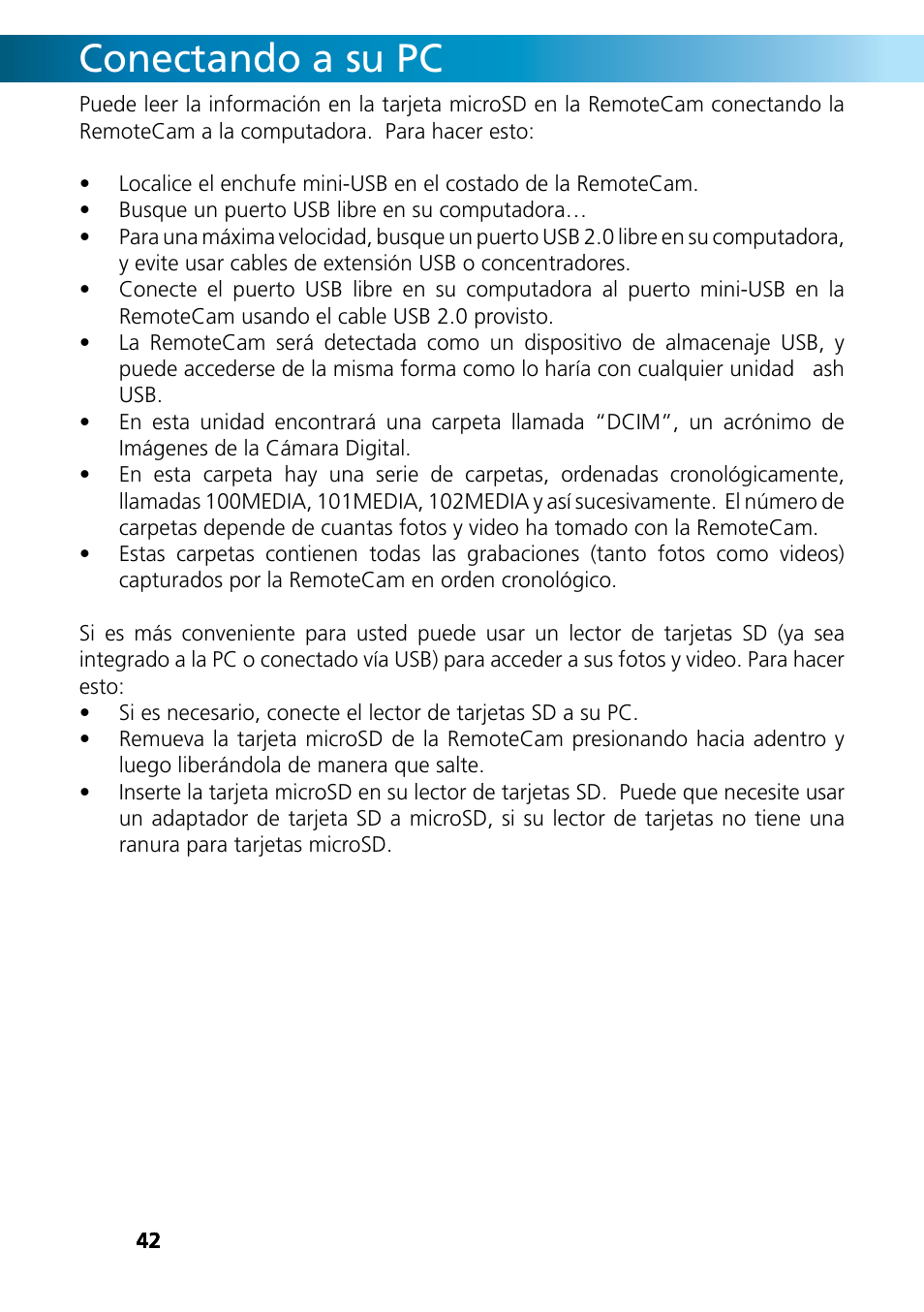Conectando a su pc | Swann REMOTECAM RMC190210T User Manual | Page 42 / 48