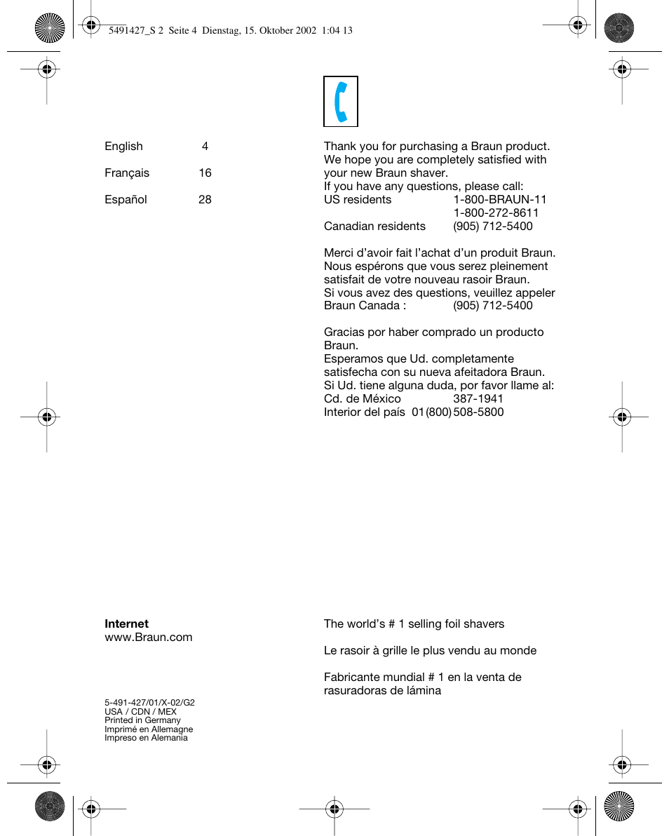 Braun 7680 User Manual | Page 2 / 38