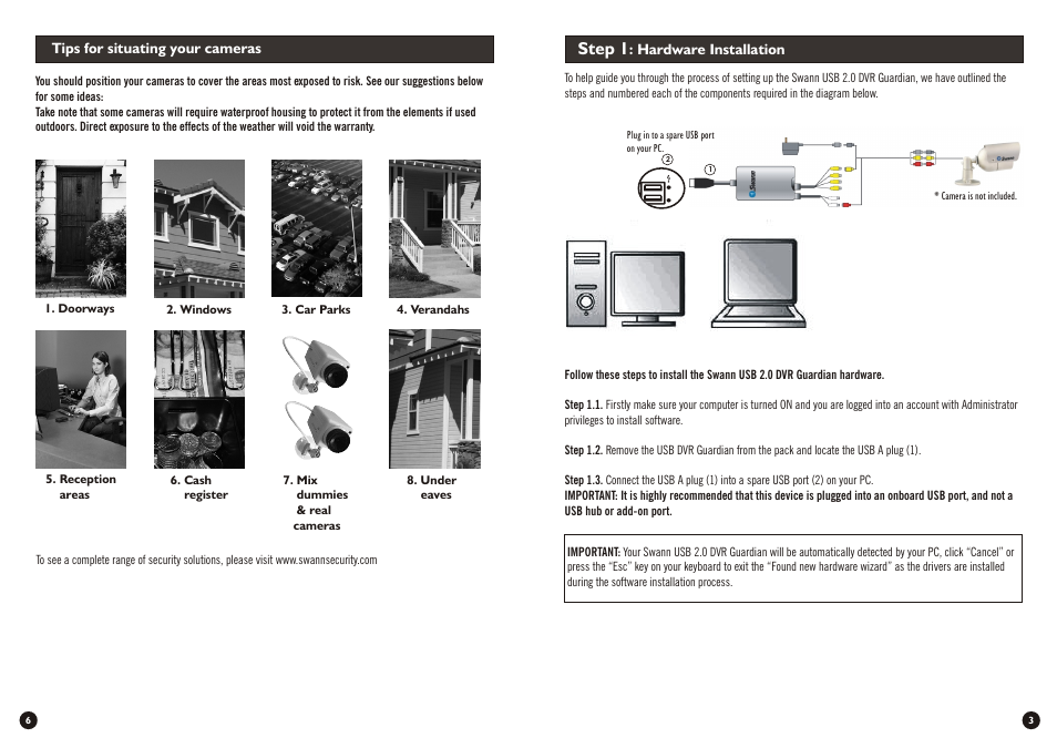 Step 1 | Swann DVR Guardian User Manual | Page 3 / 4