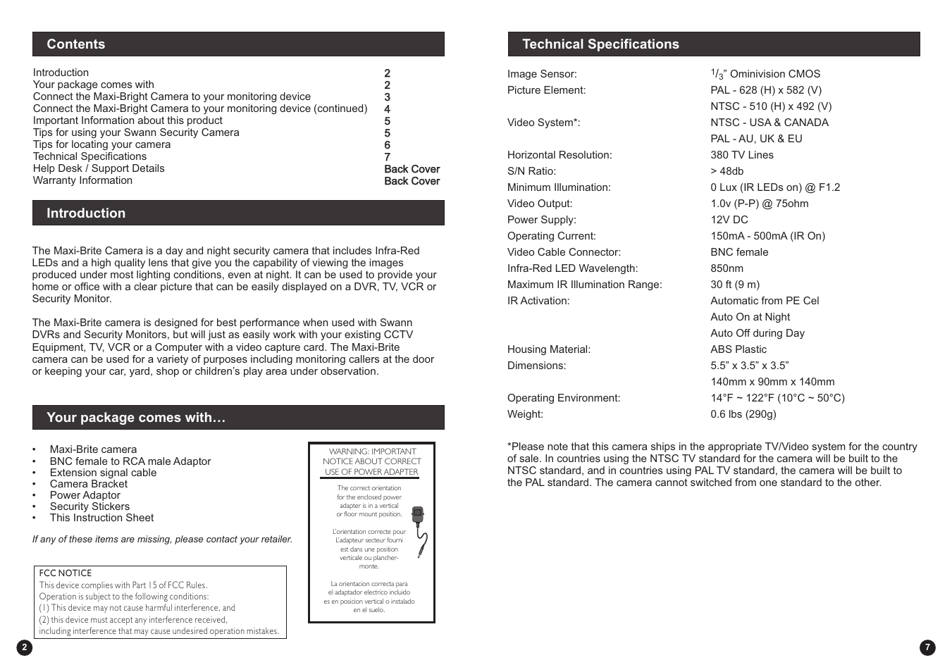 Swann Maxi-Brite Cam User Manual | Page 2 / 4