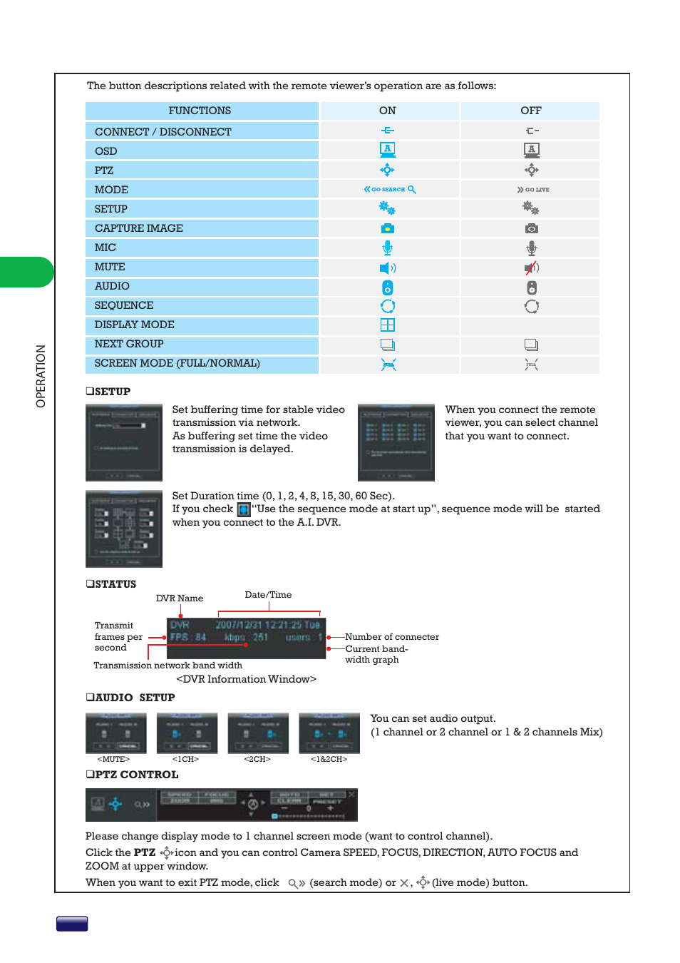 Opera tion | Swann 16-8500AI SW243-X6G User Manual | Page 22 / 44