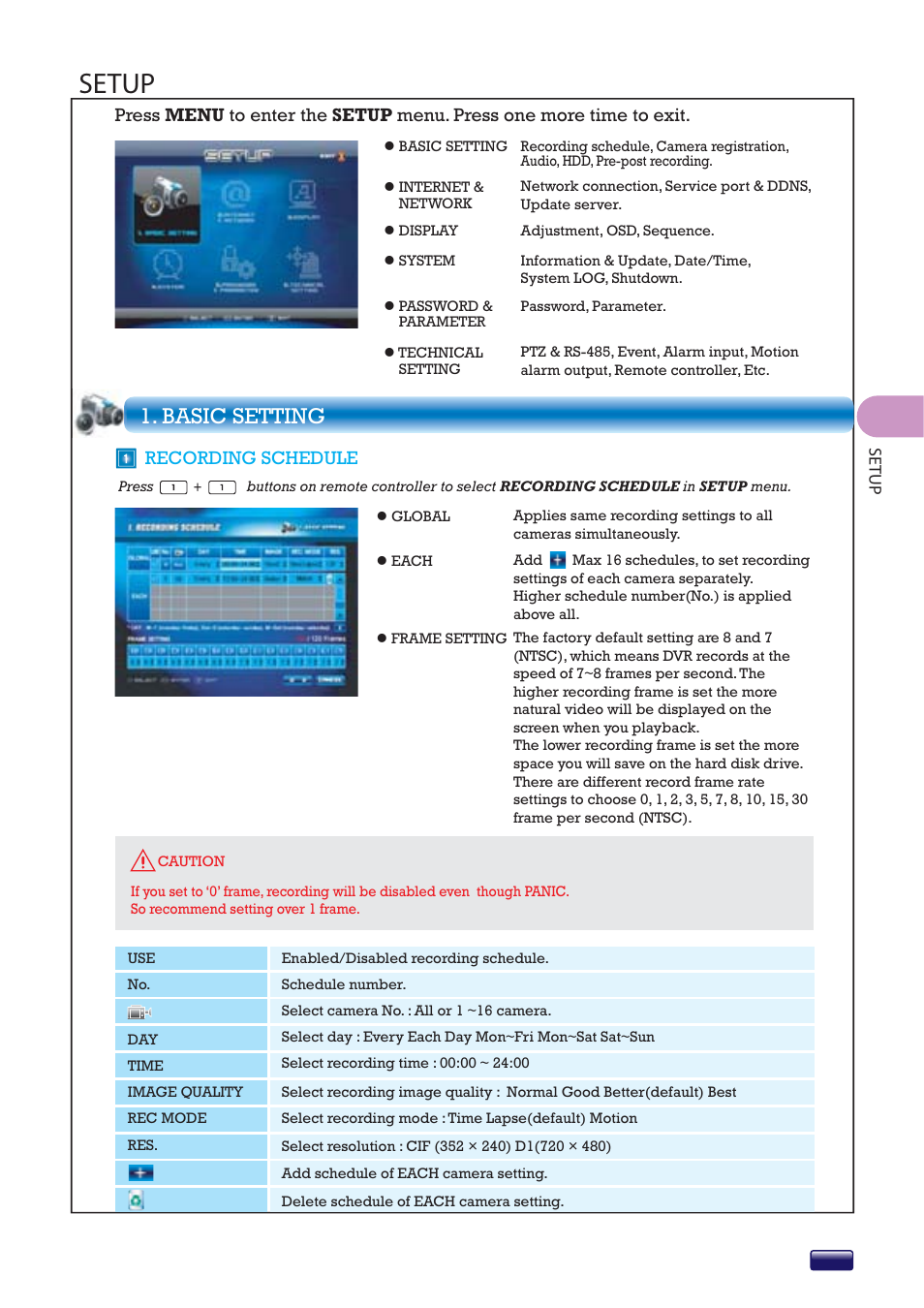 Setup, Basic setting | Swann 16-8500AI SW243-X6G User Manual | Page 27 / 44