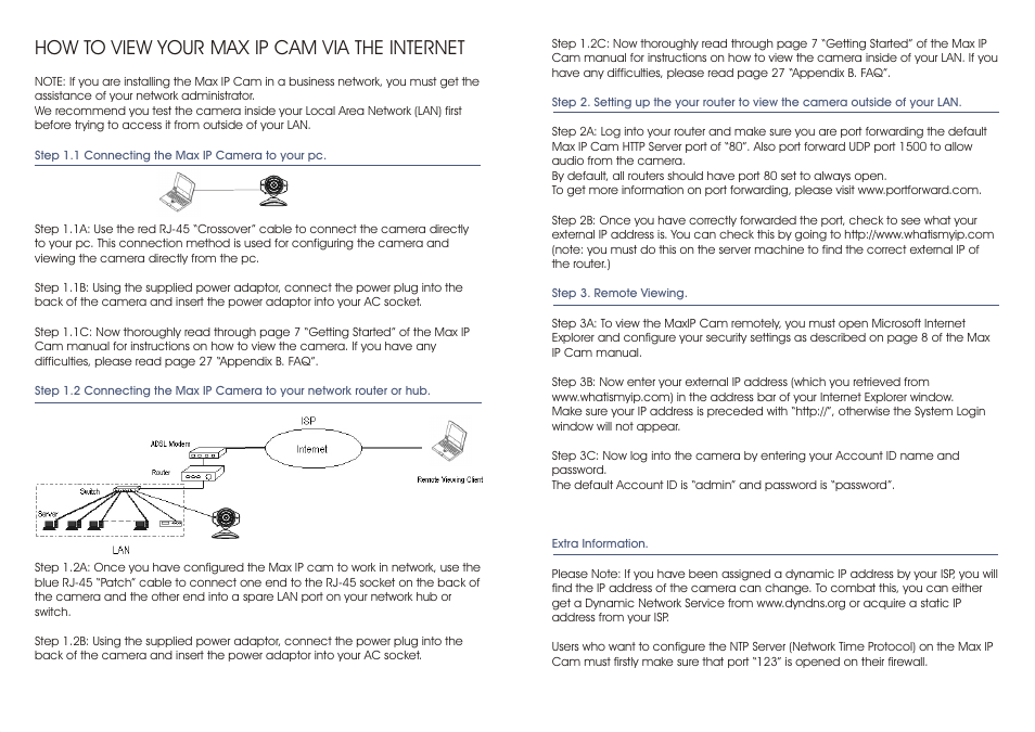 How to view your max ip cam via the internet | Swann Max-IP-CAM User Manual | Page 2 / 2