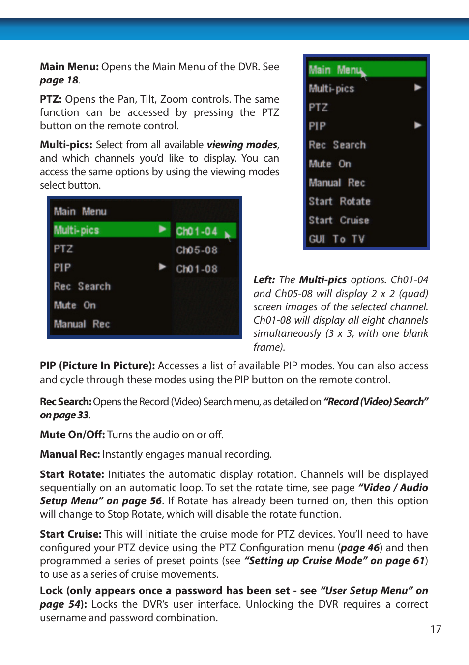 Swann 8 Channel DVR H.264 User Manual | Page 19 / 76