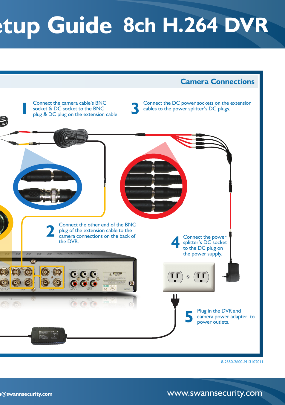 Easy setup guide, 8ch h.264 dvr | Swann 8 Channel DVR H.264 User Manual | Page 3 / 76
