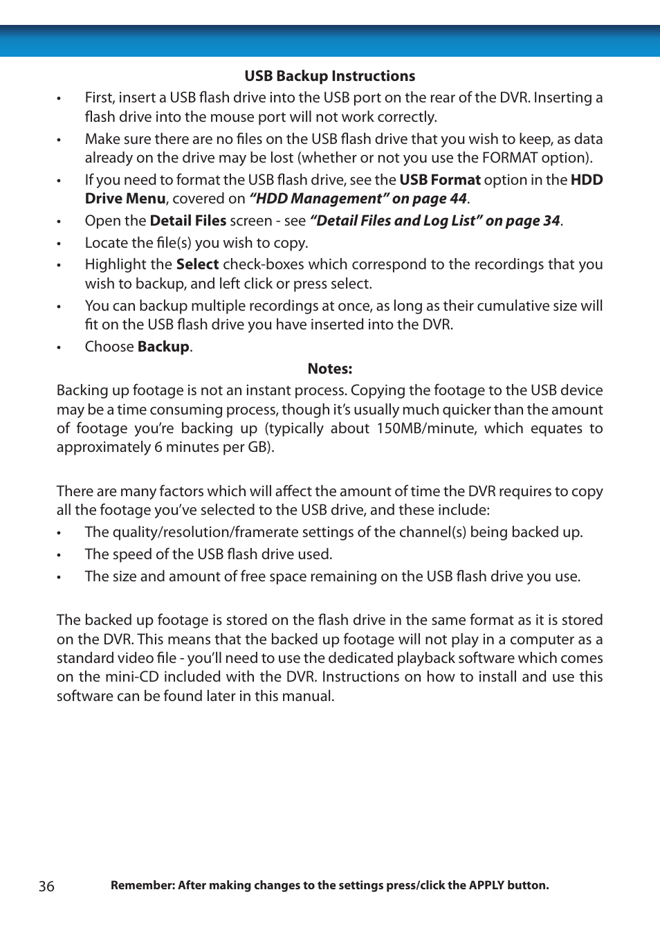 Swann 8 Channel DVR H.264 User Manual | Page 38 / 76