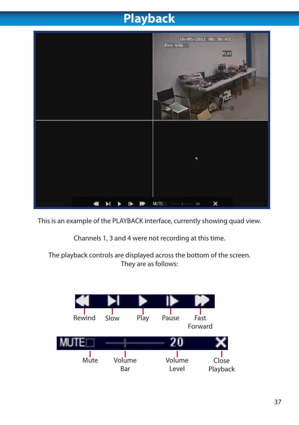 Playback | Swann 8 Channel DVR H.264 User Manual | Page 39 / 76