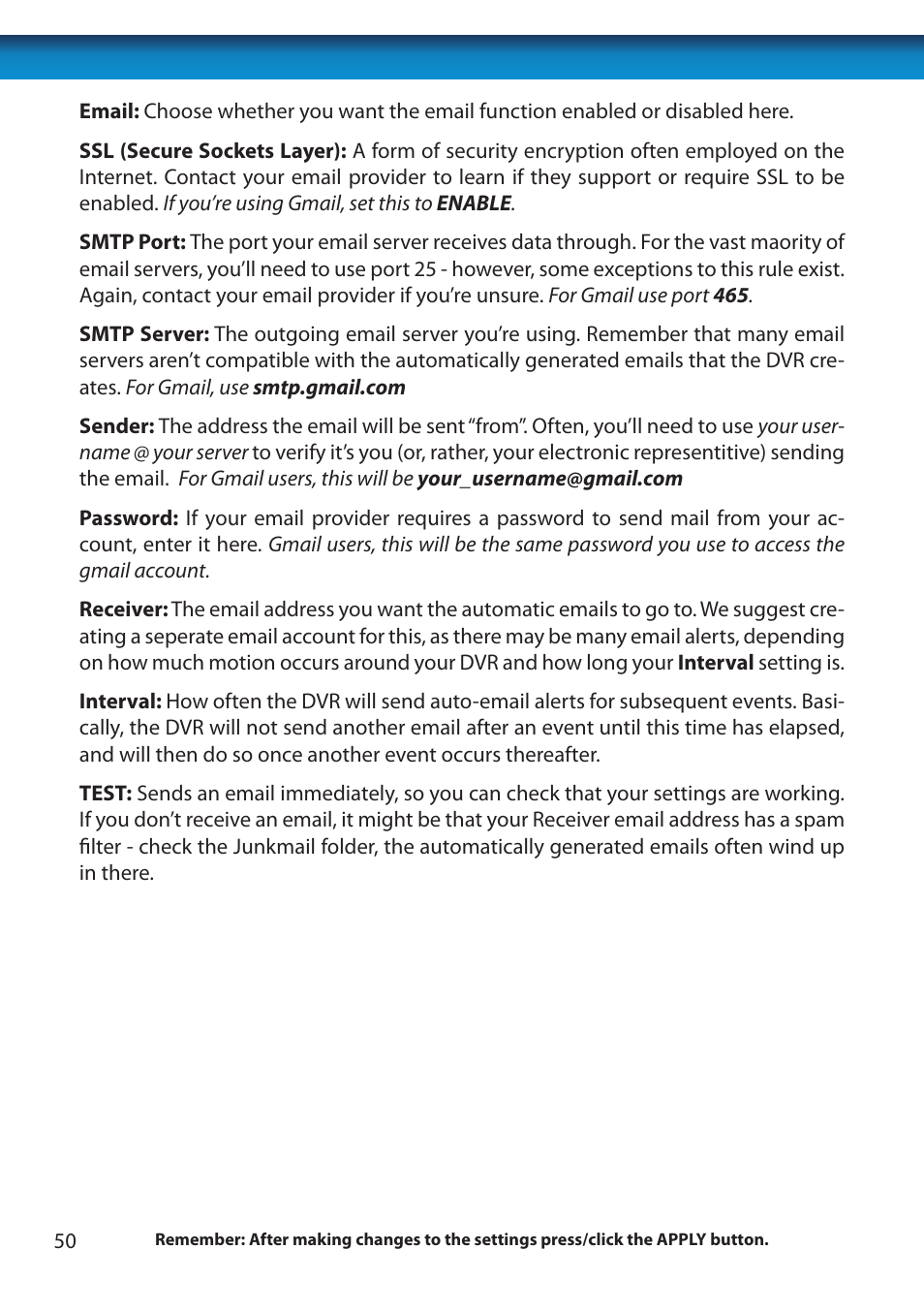 Swann 8 Channel DVR H.264 User Manual | Page 52 / 76