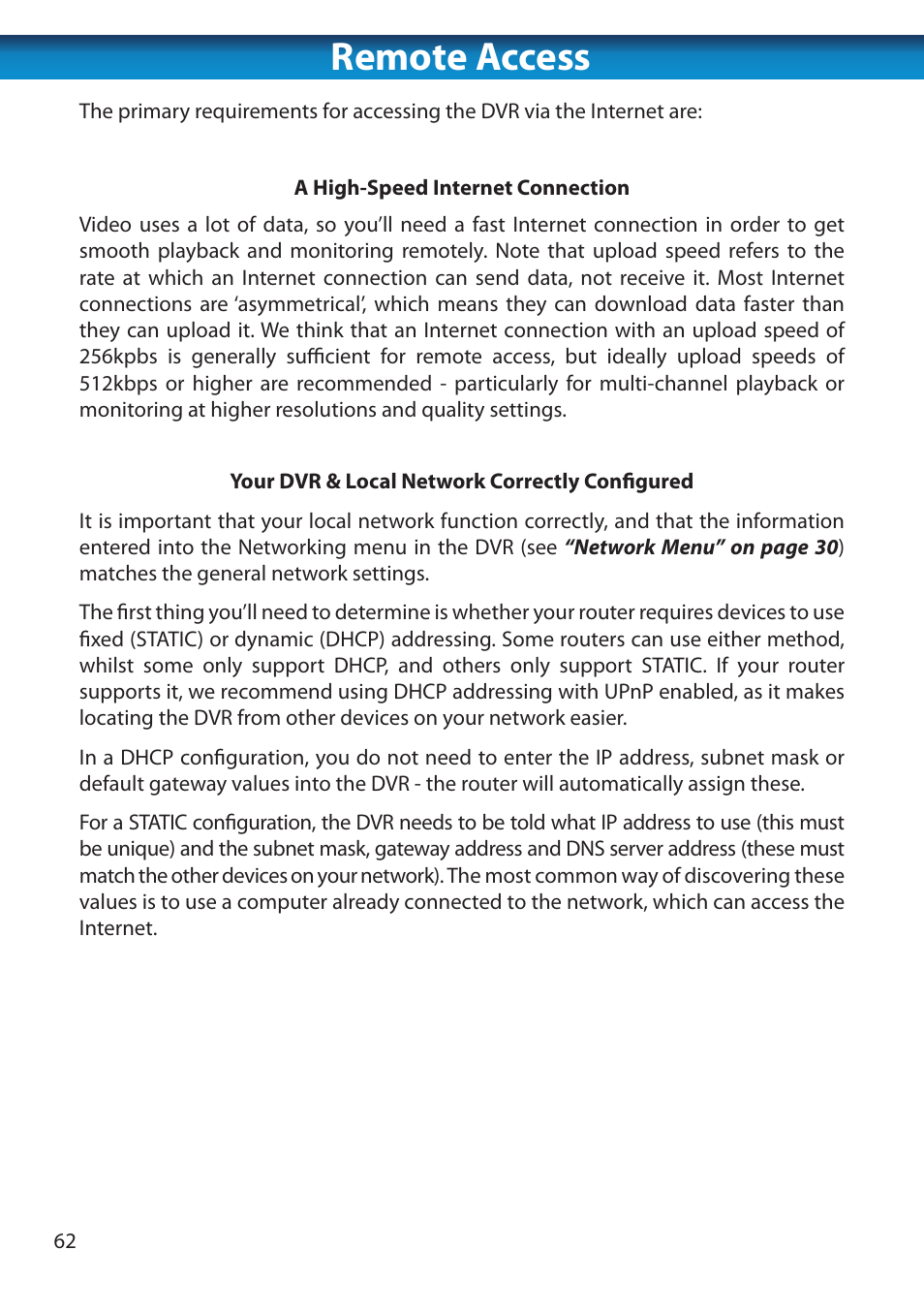 Remote access | Swann 8 Channel DVR H.264 User Manual | Page 64 / 76