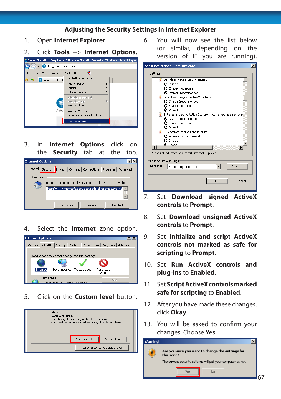 Swann 8 Channel DVR H.264 User Manual | Page 69 / 76