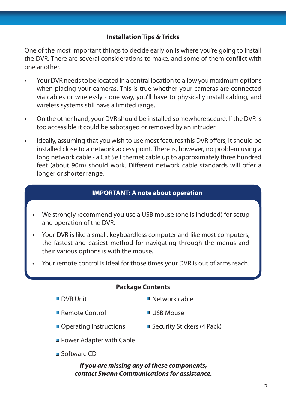 Swann 8 Channel DVR H.264 User Manual | Page 7 / 76