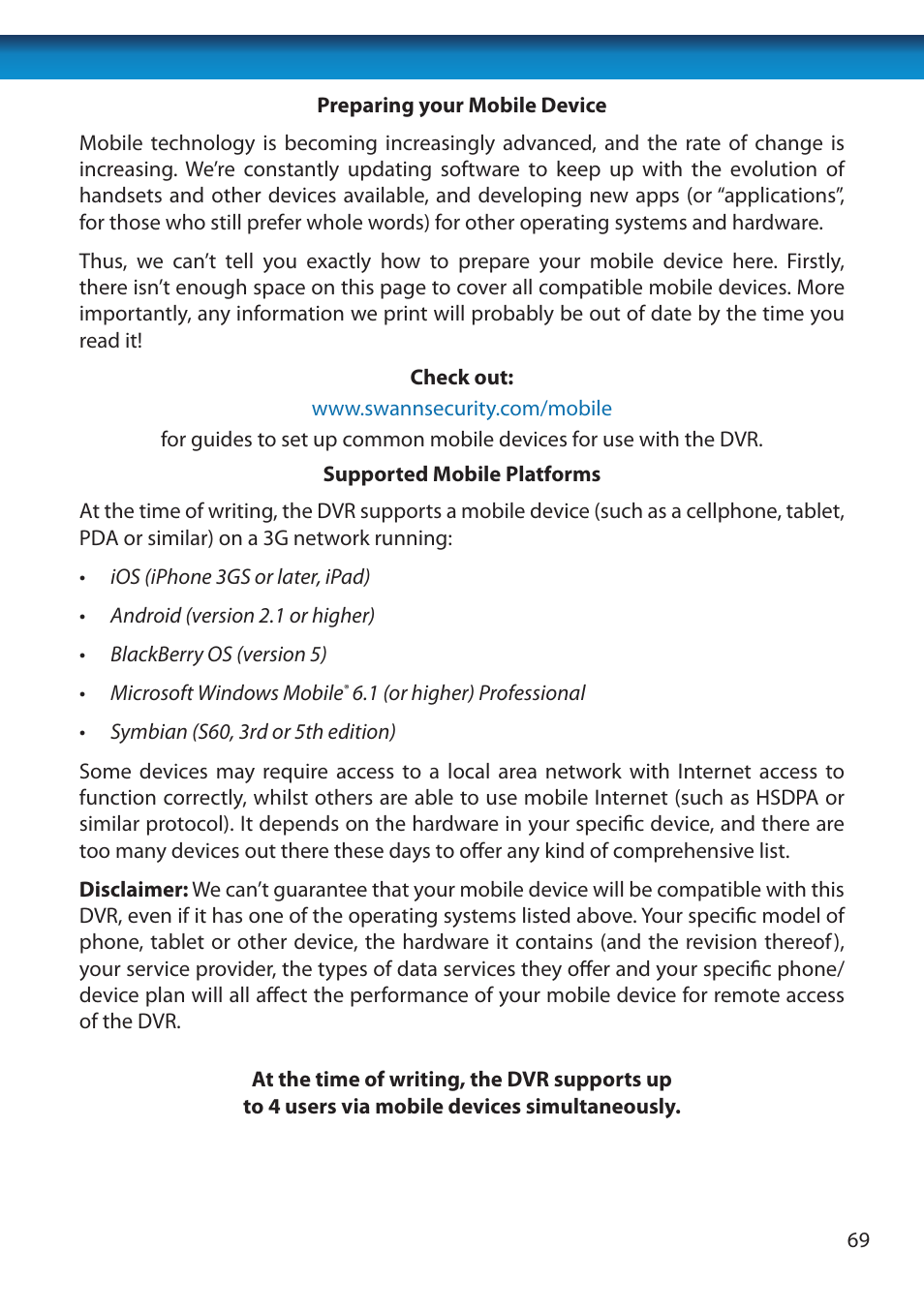 Swann 8 Channel DVR H.264 User Manual | Page 71 / 76