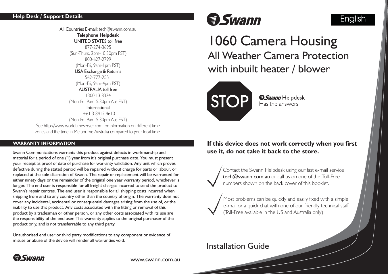 Swann 1060 User Manual | 4 pages