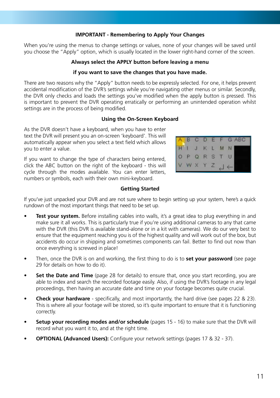 Navigating the menus | Swann ADVANCED-SERIES H.264 User Manual | Page 11 / 40