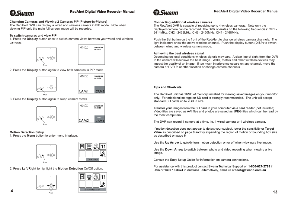 Swann RedAlert Single Channel Digital Security Recorder User Manual | Page 4 / 8