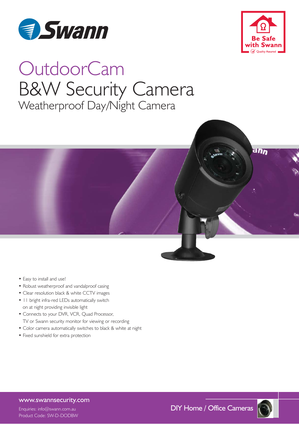 Swann SW-D-DODBW User Manual | 2 pages