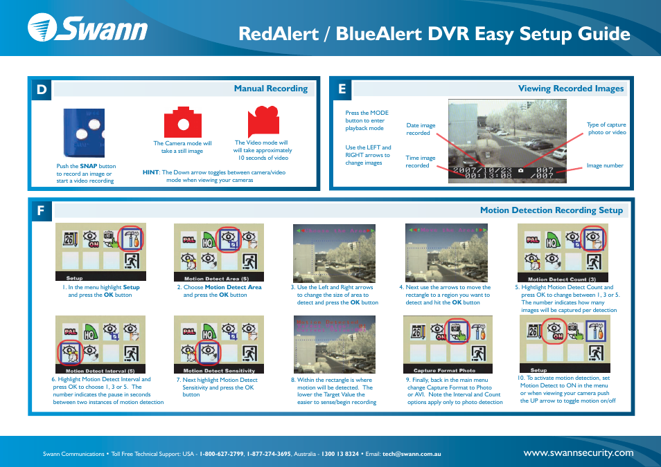 Redalert_bluealert_dvr_only_esg_02, Redalert / bluealert dvr easy setup guide | Swann RedAlert/BlueAlert DVR User Manual | Page 2 / 2