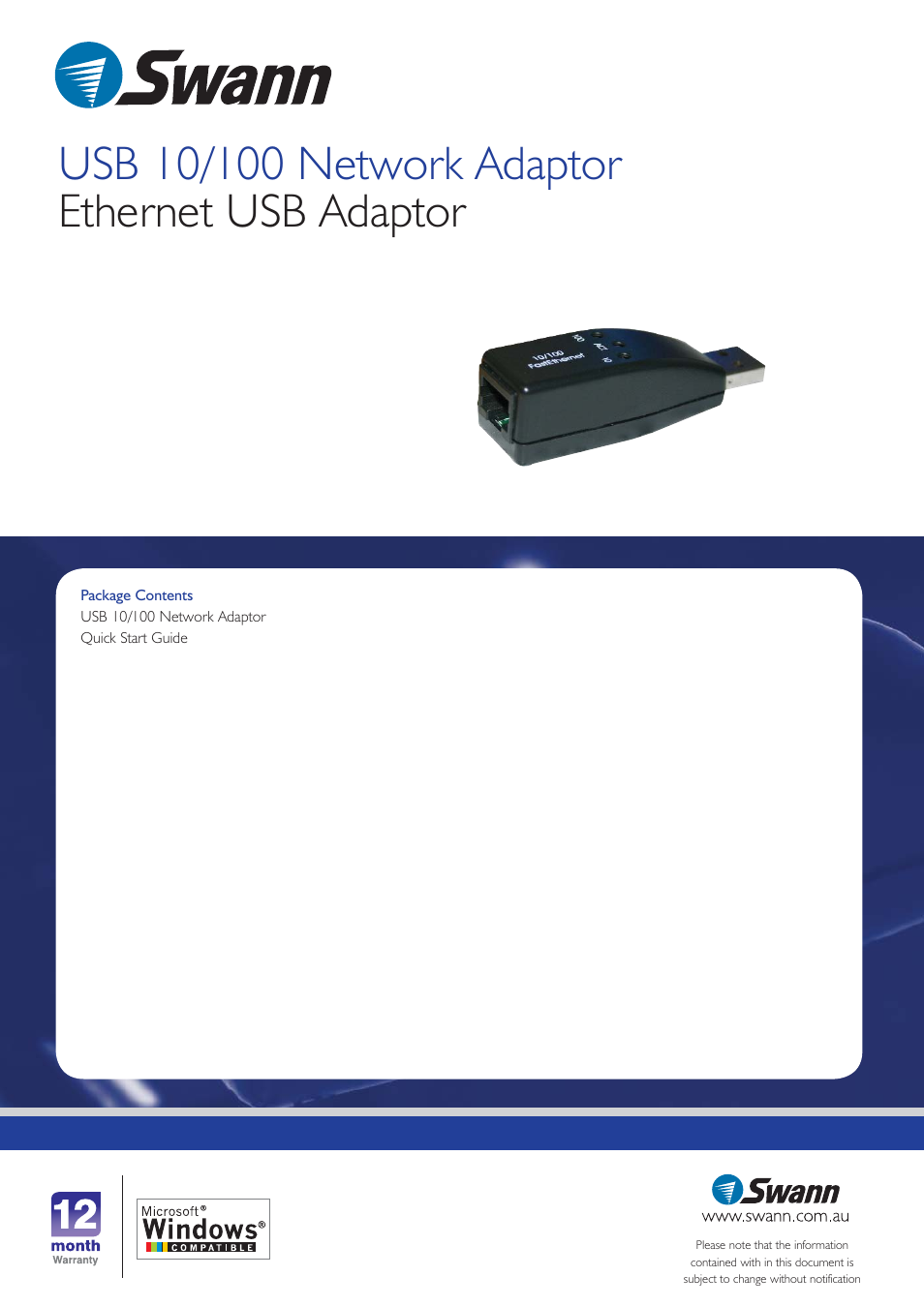 Swann SW-U-EU1 User Manual | Page 2 / 2