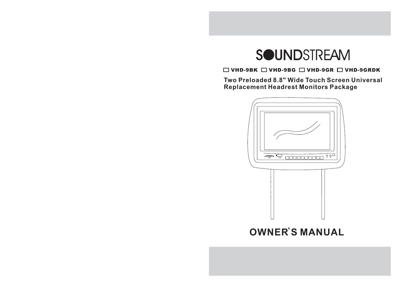 Sound Stream VHD-9BK User Manual | 20 pages